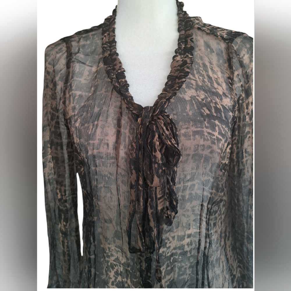 NIC+ZOE Brown Patterned Blouse - Picture 4 of 7